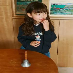[국내정품] 빈폴 BEANPOLE 곰돌이 후드 스웨트 셔츠 - 네이비 BI6141U10R