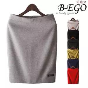 [하프클럽/]783BG_44~110/캐시미어/핸드메이드/샤틴/폴리H라인스커트