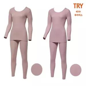 홈란쥬 트라이 뉴센트 솔리드 베이직 9부 얇은 내복 상하 세트 J06