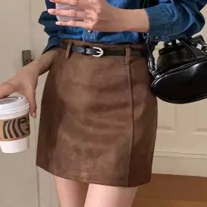 [코코블랑] 누크 스웨이드 미니스커트(벨트set)