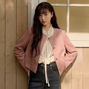 [롯데백화점]올리브데올리브 금장버튼 코듀로이 숏자켓 OW5AJ850