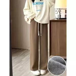 [하프클럽/] (FREE~2XL) 본딩기모 스판굿 와이드팬츠 통바지