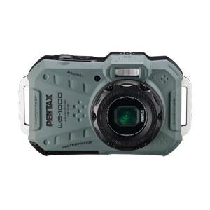 PENTAX WG-1000 올리브 방수 디지털 컴팩트 카메라, 캐주얼한 야외 및 수중 촬영을 위해 설계되었으며 깊이 15미터까지 방수, 최대 1시간 연속 작동 가능