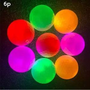 야간 라운딩 골프용품 LED 골프공 6p 색상랜덤 발광칩 내장 골프볼