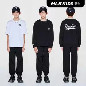 [MLB키즈 공식]25FW 베이직 우븐 맨투맨 3P 세트 NY (Black) 7AS2EB254-50BKS