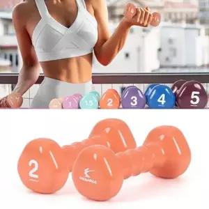 [하프클럽/셀러허브_아웃도어]VT-HY 아이워너 PVC 삼각 아령 2kg 밀키오렌지