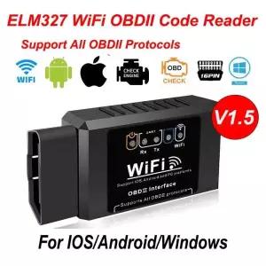 인기있는 ELM327 WiFi Obd2 코드 리더 스캐너 V1.5 자동차 진단 도구 안드로이드IOSPC 용 오류 감지기