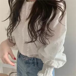 여성 플리츠 블라우스 러블리 레이스 데일리 여성 프릴 블라우스 코디