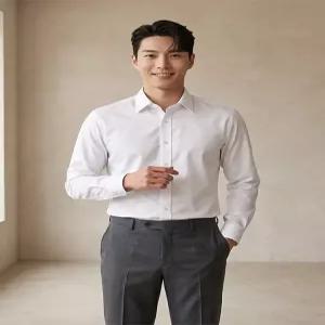 [BY파크랜드][오스틴리드][이지케어SLIM FIT] 베이지 드레스 셔츠-A9FA2311277B