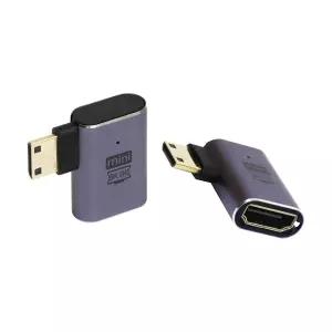 8K HDMI F to Mini HDMI M 좌측 꺽임 젠더 UHD 초고화질 복제 확장 PC 데스크탑 노트북 빔프로젝터 듀얼