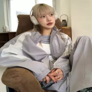 코드그라피 배색 테크 숏 자켓 그레이BES 셋업 3791036
