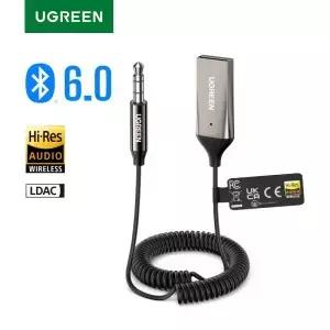 UGREEN 블루투스 5.3 핸즈프리 어댑터 AUX 음악 내비게이션 스트리밍 마이크 통화 자동차 3.5mm