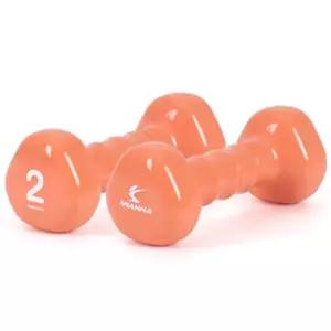 아이워너 PVC 삼각 아령 2kg 밀키오렌지스포츠 운동 핸들덤벨 용덤벨