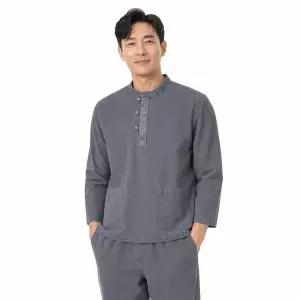 [파파브로] 남성 자연염색 벌룬핏 데일리 상하의 한복세트 SS-HBA-M1