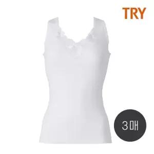 트라이 TRY 여성 BASIC 순면 민소매 레이스 런닝 3매
