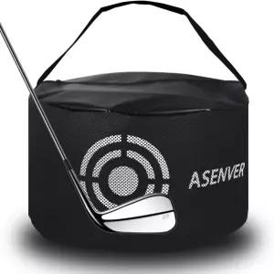 ASENVER 블랙 골프 임팩트 백 무소음 스윙 트레이너 스매시 휴대용 파워 히팅 훈련 보조기구