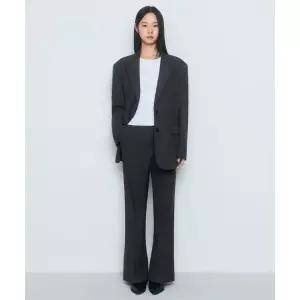 MUSINSA STANDARD WOMAN 우먼즈 세미 부츠 컷 히든 밴딩 슬랙스 [그레이] 528095