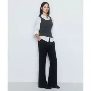 MUSINSA STANDARD WOMAN 우먼즈 세미 부츠 컷 히든 밴딩 슬랙스 [블랙] 516708