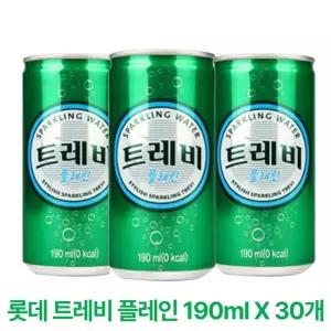 [SU+DC존] [1위파워샵] 롯데 트레비 플레인 탄산수 190ML X 30개 물보다 시원한 청량함