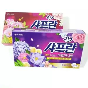 샤프란 시트 섬유유연제 빨래 섬유린스 뽑아쓰는 초고농축 30매