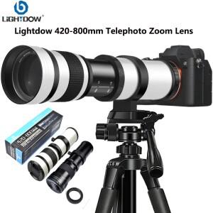 라이트도우 420 800mm f/8.3 16 소니 캐논 펜탁스 올림푸스 카메라용 슈퍼 HD 수동 망원 줌 렌즈 어댑터 고