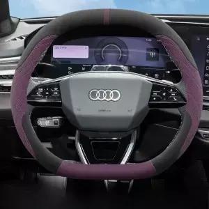 아우디 A1 A3 A5 S3 Rs3 Q5 A6 Q4 Etron 2025 2026 액세서리용 스웨이드 가죽 자동차 핸들 커버