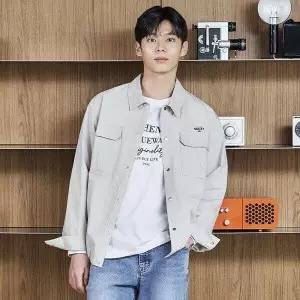 [뱅뱅-] [뱅뱅]공용 로고프린트 시보리 긴팔티(NTM244)EIC