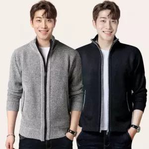 남성 지퍼 가디건 하프넥 기모 풀 집업 니트 자켓 가디건 남자 간절기 카라 남성 하프 지퍼 니트 겨울