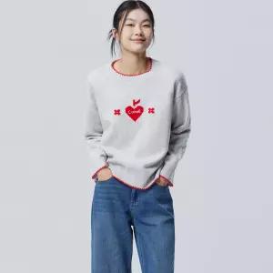베네통 아가일하트 자수 니트풀오버 BAKPF1611