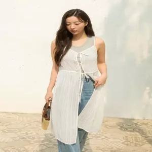 레이스 슬리브리스 레이어드 원피스 OH5MO551 458627 올리브데올리브