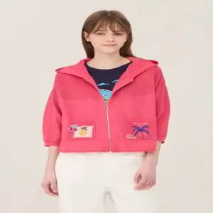 베네통 메쉬 자카드 크롭 니트 가디건