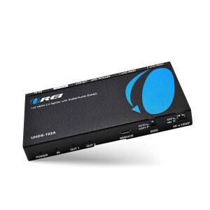 OREI 1X2 2.0 HDMI 스플리터 및 스케일러 오디오 추출기 최대 4K@60HZ EDID 지원 | 2.0B HDCP2.2 / HDCP1.4 호환. 소스에서 디지털 아날로그 추출 출력을 지원합니다.