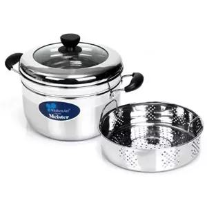 [셀러허브 생활리빙]키친아트 찜냄비 찜솥 스텐 찜통 채반 찜기 2단 26cm (53139640)