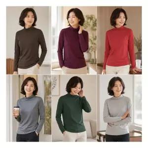 TV쇼핑 히트 가을 여성 하프넥 티셔츠 10종택1