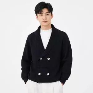 [모로엠] 남성 간절기 니트 버튼 카라 가디건 DMG-CA-Q4490426