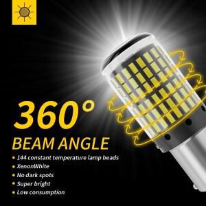 2PCS 1156 BA15S LED CANBUS 3014 SMD P21/5W T20 방향 지시등 반전 조명 브레이크 램프 12V 흰색