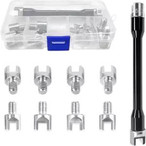 KAUEGOW 스포크 렌치 세트 5.0-6.8mm 교체 가능한 헤드가 포함된 중장비용 오토바이 및 휠 스패너 수리