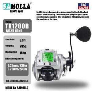 소형전동릴 새로운 전기 카운트 KX1200 미끼 캐스팅 바다 보트 낚시 왼쪽 오른쪽 16KG Throlling Jigging Reel 참치