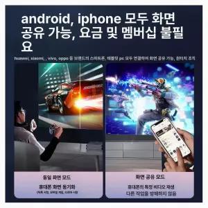 미니 빔프로젝터 침실용 스마트 휴대용 야외용 미러링