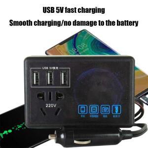 자동차 전원 인버터 12V 24V DC 220V AC로 변환기 다중 보호 포트 어댑터 USB  A6F8