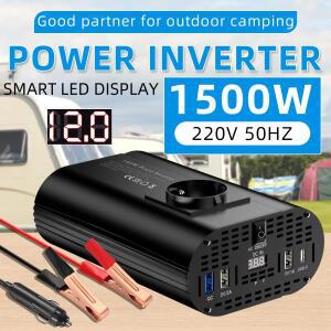 자동차 휴대폰 호환 LCD 액정  웨이브 인버터 12V 1500W 220V50HZ