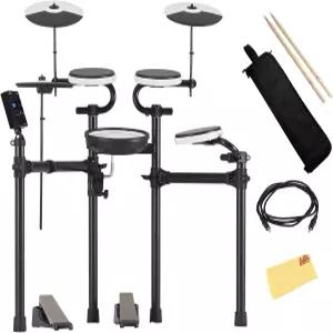 롤랜드 V-드럼 TD-02KV 전자 세트 번들 3.5mm 오디오 케이블 드럼스틱 백 1쌍 오스틴 바자 폴리싱 천 포함