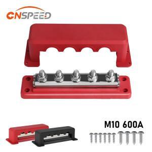 600A 12V-48V 버스 바 단자 배전 블록 DC M10 스터드 포지티브 네거티브 보트 자동차 RV 케이블