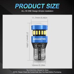 2x W5W T10LED   5W5 12V 750Lm 슈퍼 밝은 자동차 인테리어 사이드 라이트 194 3030 SMD 전구 화이트 앰버