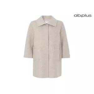 AB.PLUS 울100 카라 패턴 핸드메이드 롱 코트 LSY4MC03A