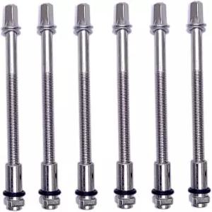 드럼 세트 부품용 러그 너트 및 O-링이 포함된 TUOREN 6개 텐션 로드 M6 x 2-1/2인치 60mm 하드웨어
