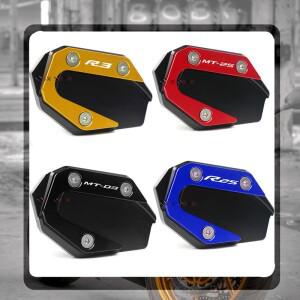 오토바이 킥스탠드 풋 사이드 익스텐션 패드 지지대 플레이트, 야마하 MT 03 25 YZF R3 MT03 YZFR25 2014-2