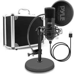 USB 마이크 팟캐스트 녹음 키트 - 오디오 카디오이드 콘덴서 및 데스크탑 스탠드 팝 필터 포함 PS4 게임