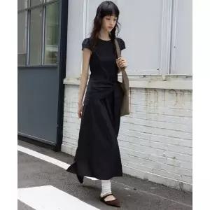 MICHIKO LONDON KOSHINO 스카프 랩 드레스 블랙