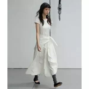 [10월 2일 배송] MICHIKO LONDON KOSHINO 스카프 랩 드레스 크림 아이보리